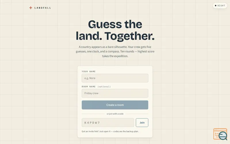 Screenshot of Landfall
