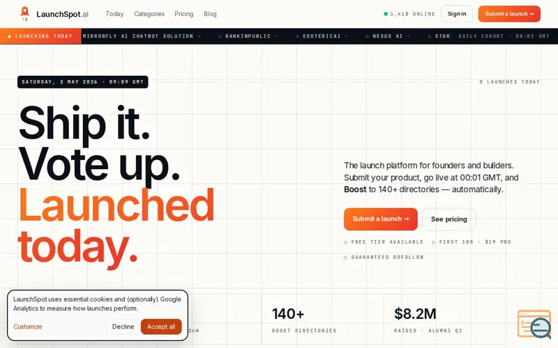 Screenshot of LaunchSpot