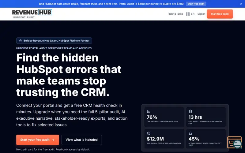 Screenshot of HubSpot Portal Audit
