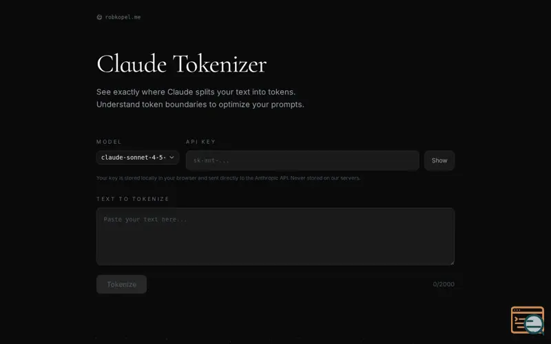 Screenshot of Actual Claude Tokenizer