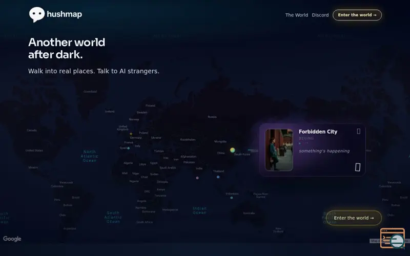Screenshot of Hushmap