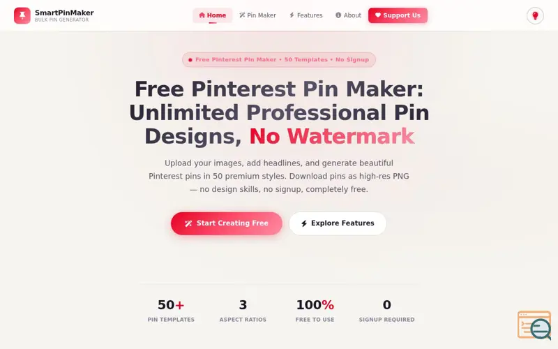 Screenshot of SmartPinMaker
