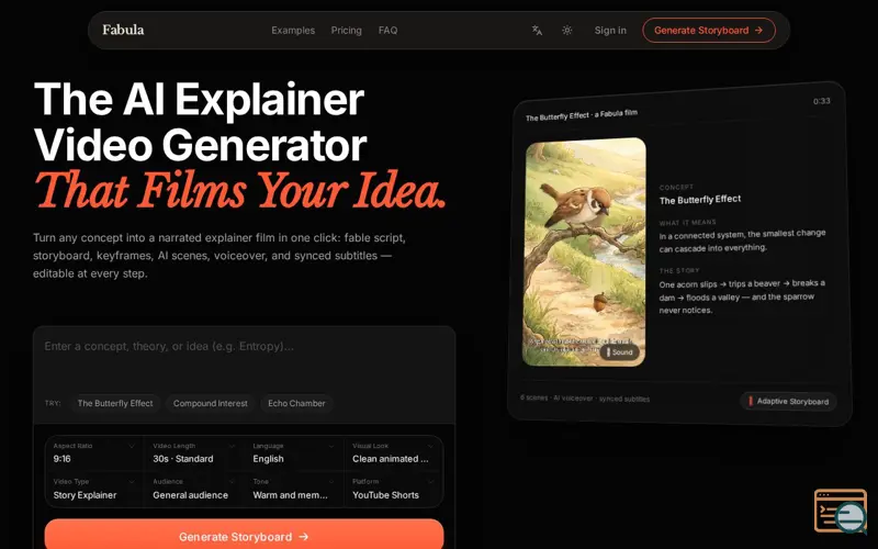 Screenshot of Fabula