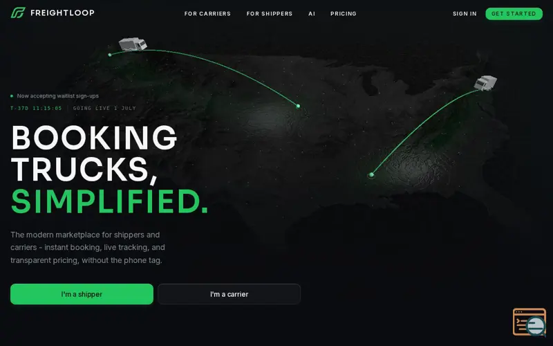 Screenshot of FreightLoop