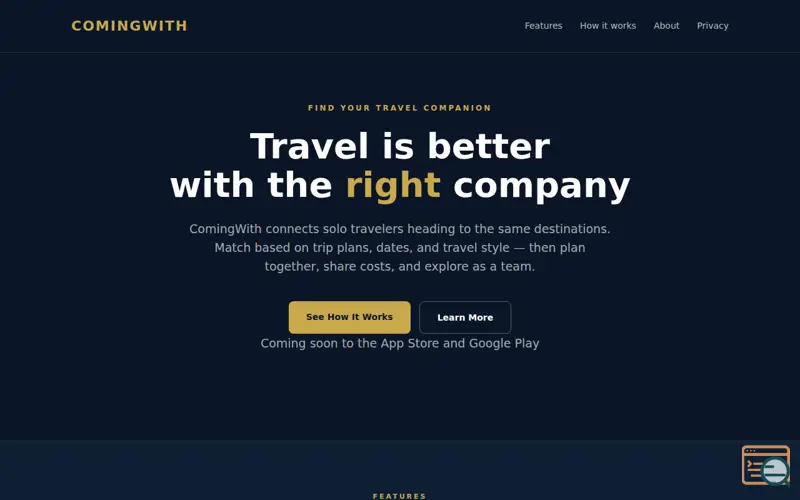 Screenshot of ComingWith — Find Travel Companions