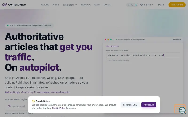 Screenshot of ContentPulse