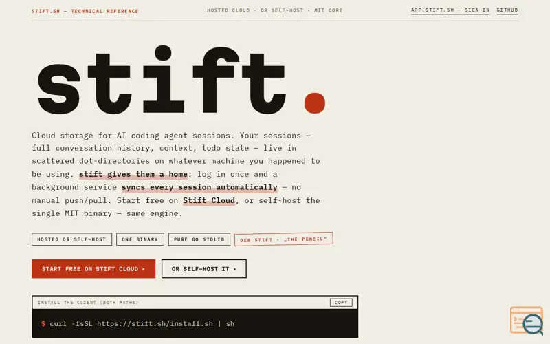 Screenshot of Stift