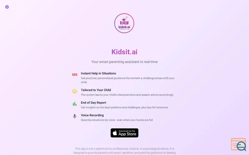 Screenshot of kidsit.ai