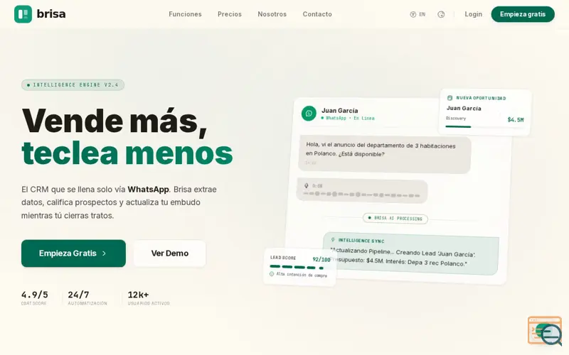 Screenshot of Brisa CRM