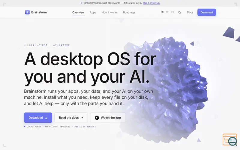 Screenshot of Brainstorm, a launch using ListBulb