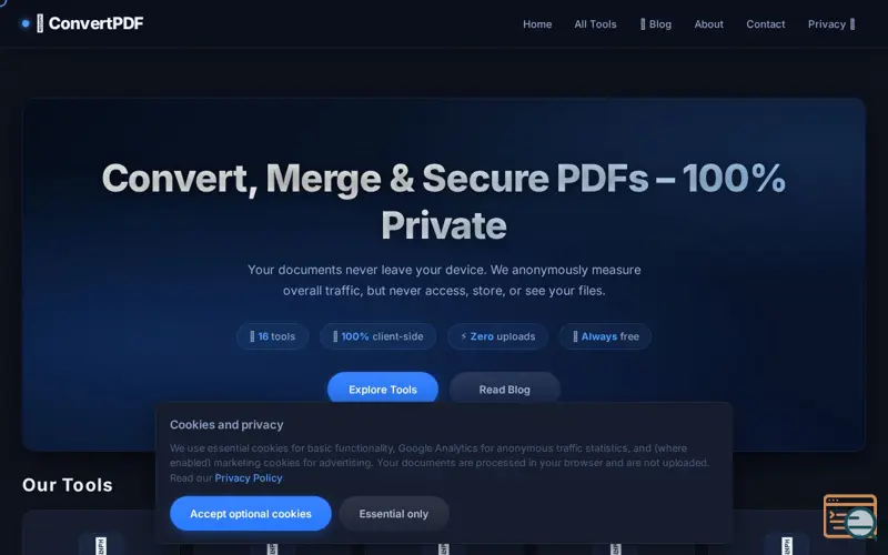 Screenshot of ConvertPDF