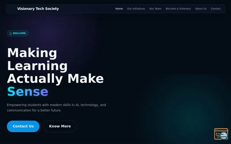 Screenshot of Visionary Tech Society