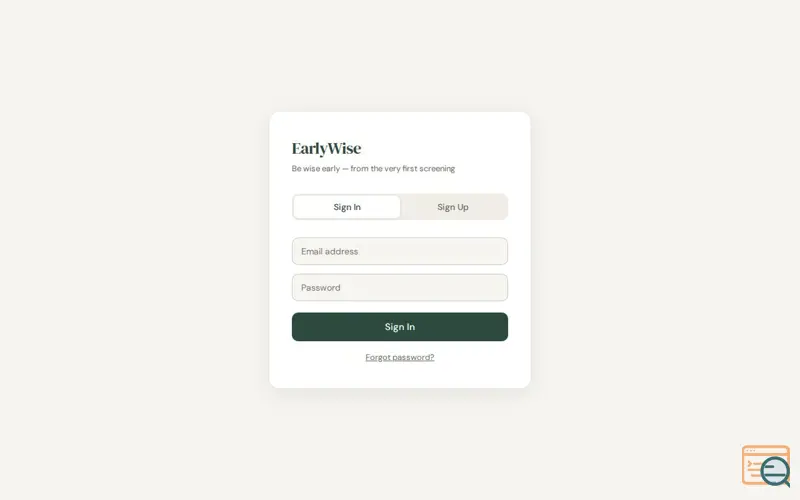 Screenshot of EarlyWise