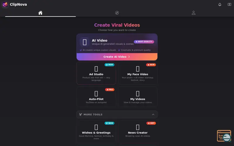 Screenshot of ClipNova