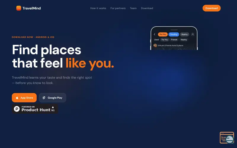Screenshot of TravelMind 