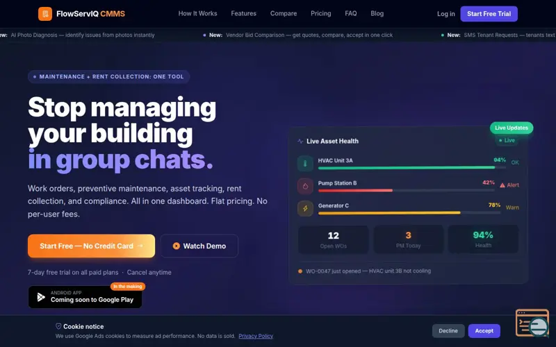 Screenshot of FlowServIQ