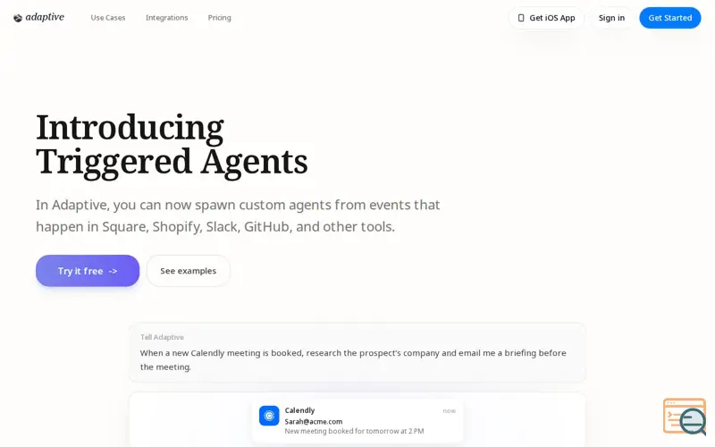 Screenshot of Triggered Agents by Adaptive
