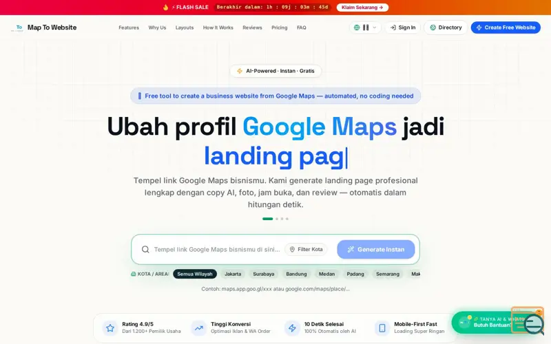 Screenshot of MapToWeb