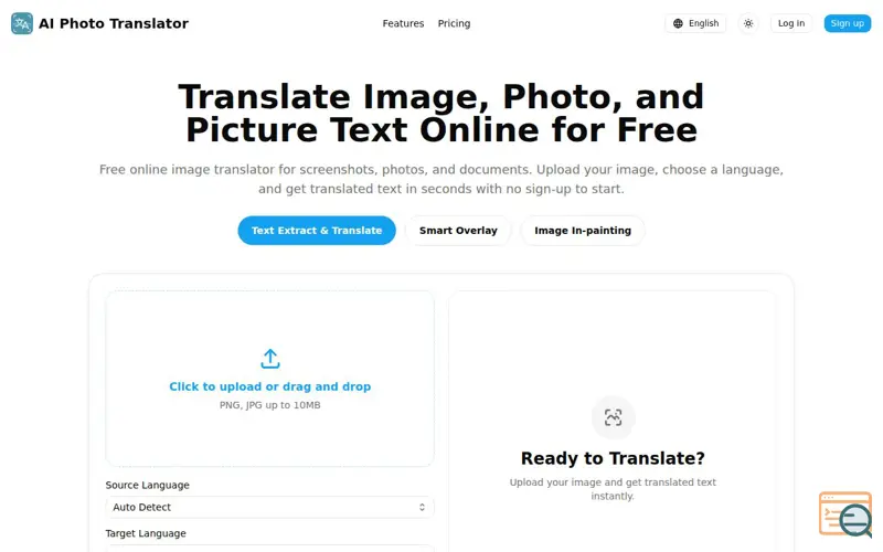 Screenshot of AI Photo Translator