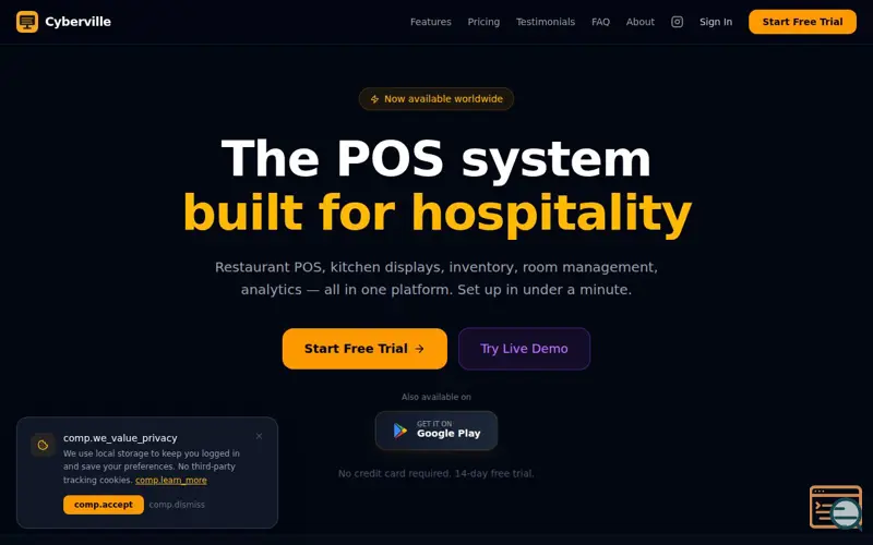 Screenshot of Cyberville POS