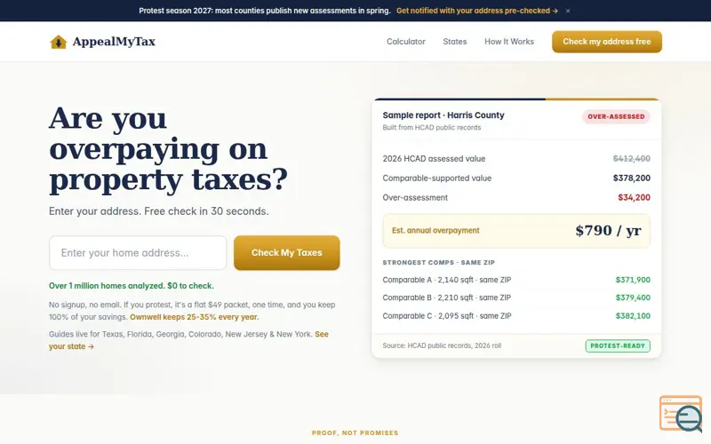 Screenshot of AppealMyTax
