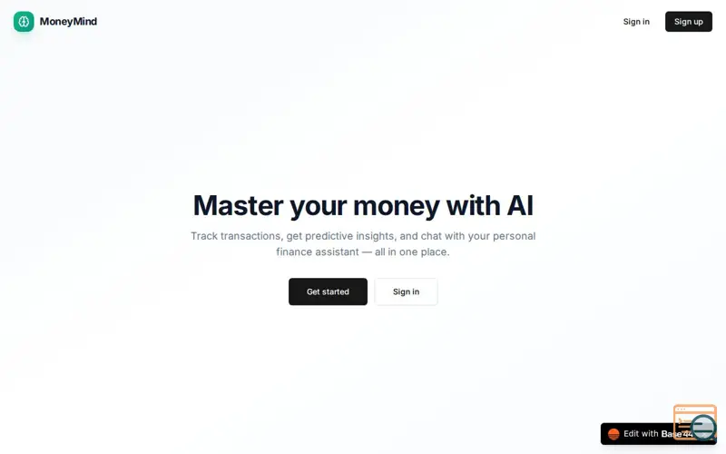 Screenshot of MoneyMind AI