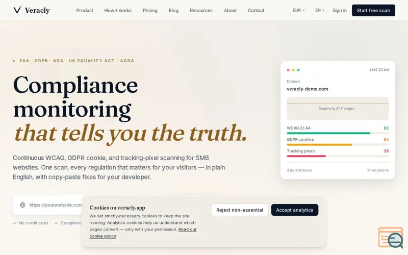 Screenshot of Veracly