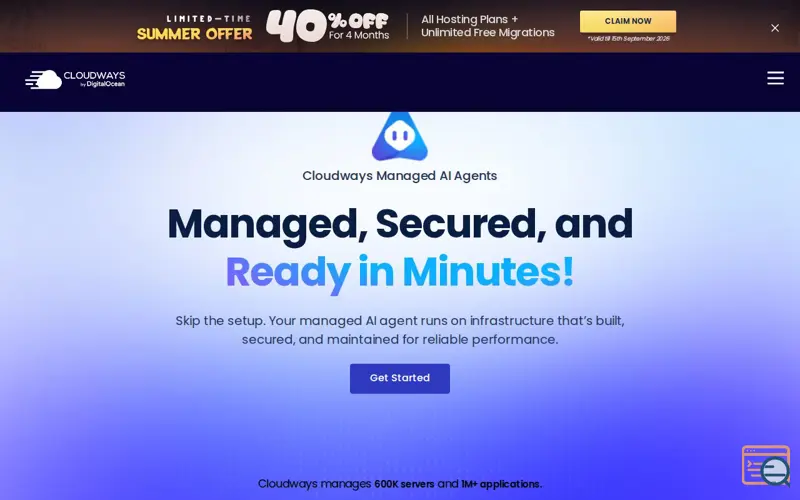 Screenshot of Cloudways Managed AI Agents