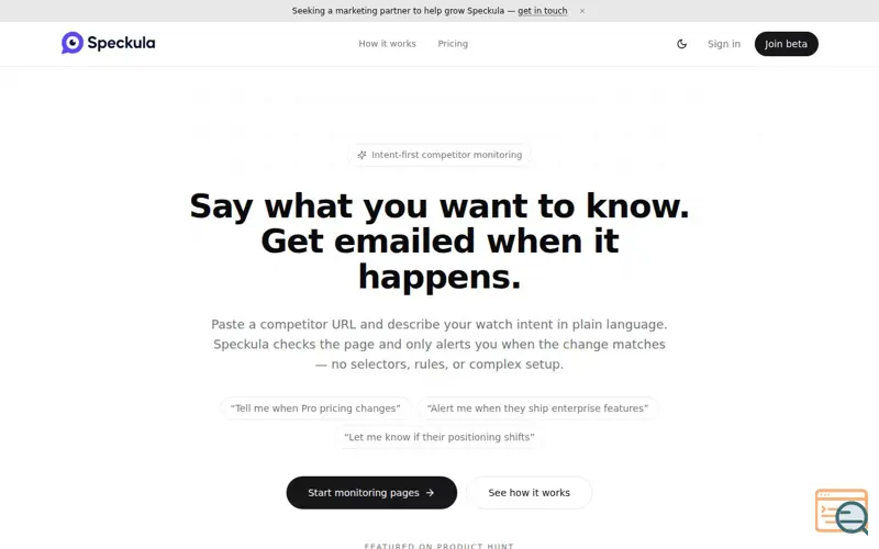 Screenshot of Speckula