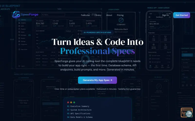 Screenshot of SpecForge