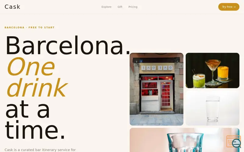 Screenshot of Cask — Barcelona Bar Itineraries