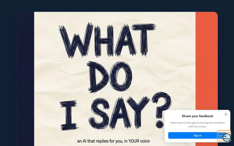 Screenshot of What do I say?