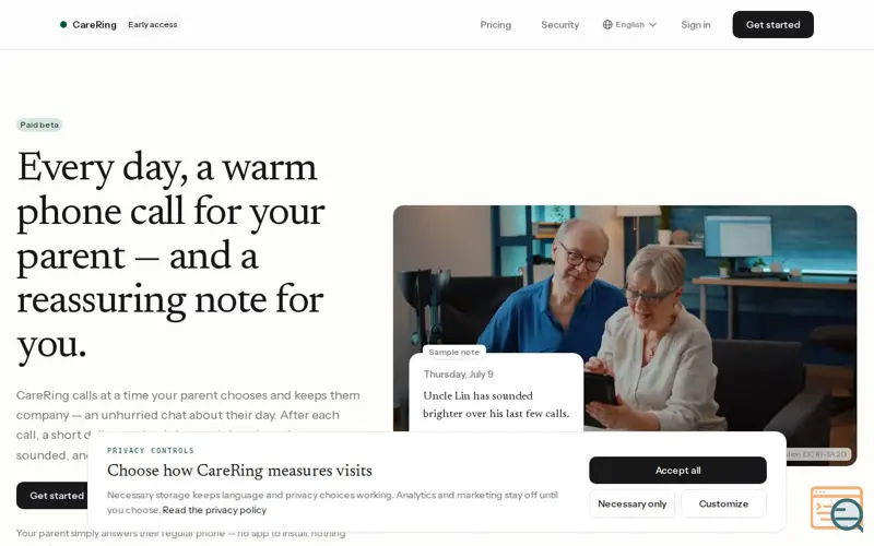 Screenshot of OldCare