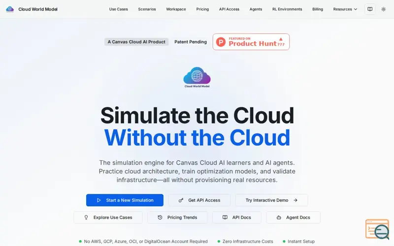 Screenshot of Cloud World Model