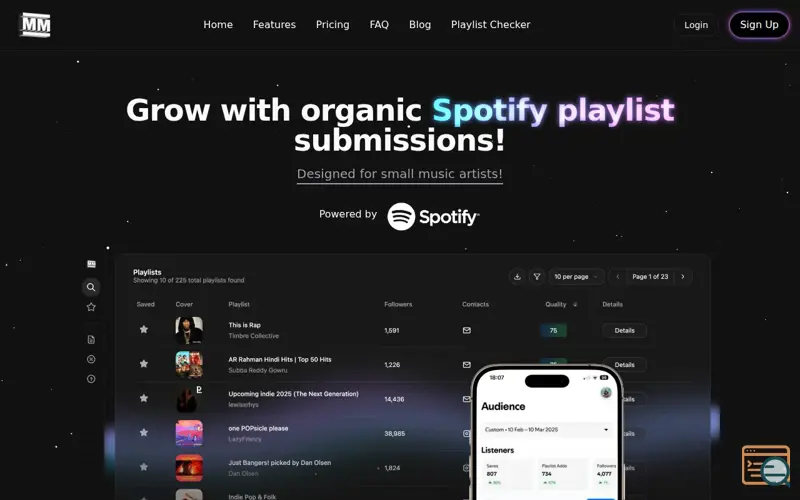 Screenshot of MusicMinutes