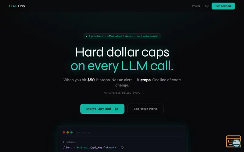 Screenshot of LLMCap