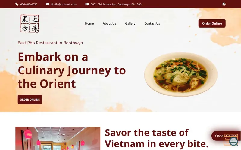 Screenshot of Oriental Pearl | Best Pho, Vietnamese,