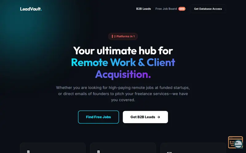 Screenshot of LeadVault