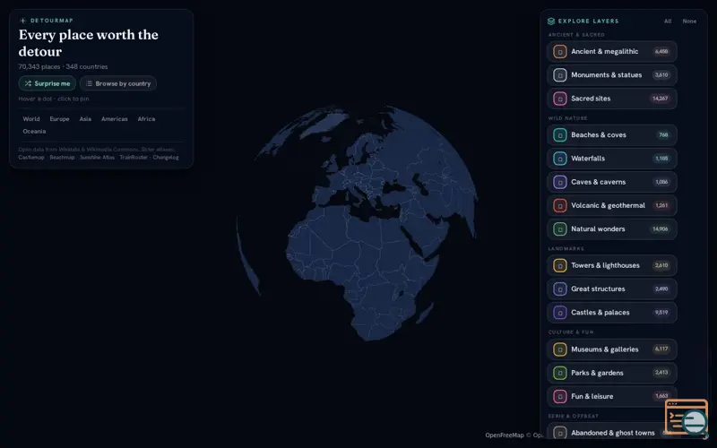 Screenshot of Detourmap