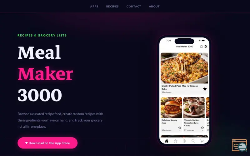 Screenshot of Meal Maker 3000