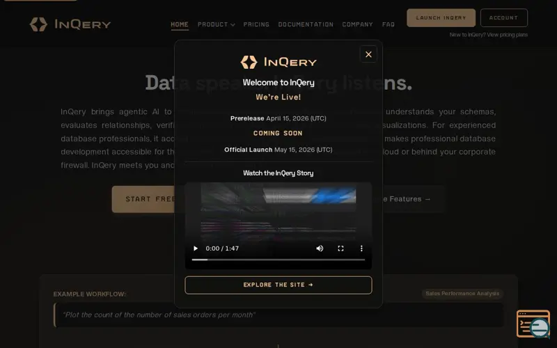 Screenshot of InQery