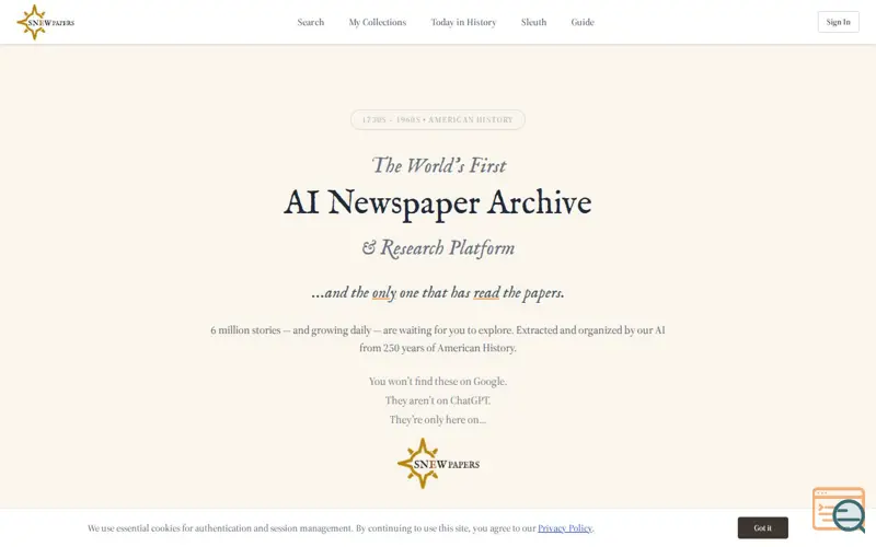 Screenshot of SNEWPapers, a launch using Ahoy