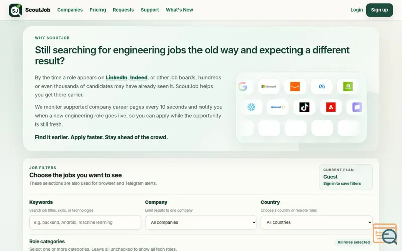 Screenshot of ScoutJob.me