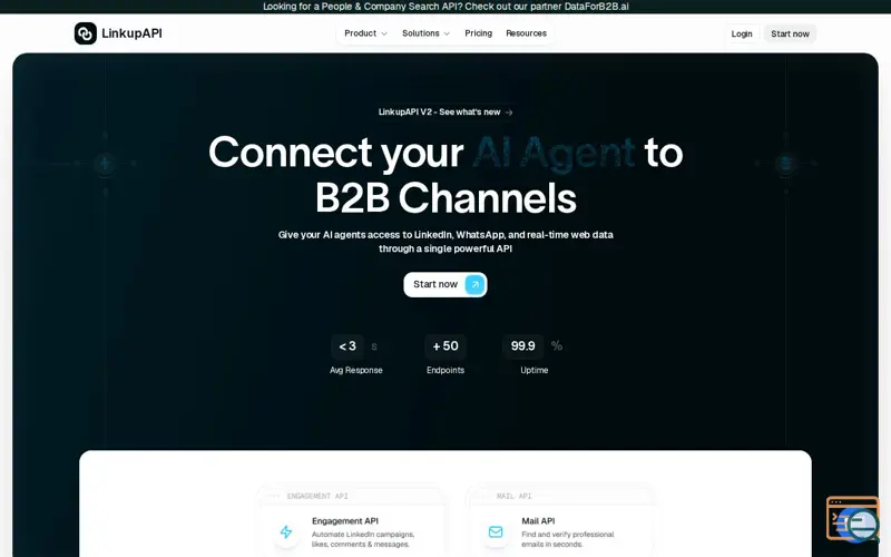 Screenshot of LinkupAPI