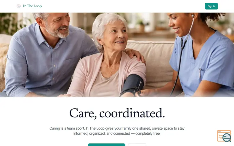 Screenshot of In The Loop — Caregiving, coordinated.