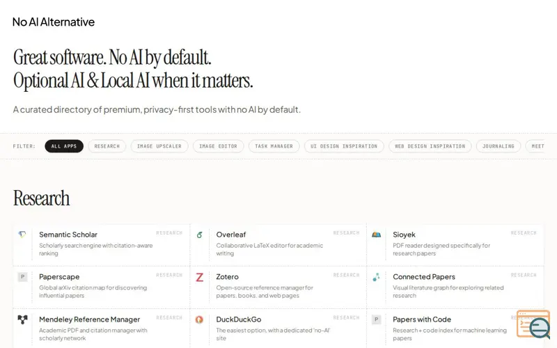 Screenshot of Noaialternative