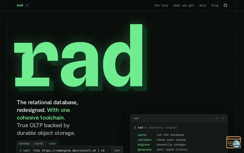 Screenshot of Rad - rethink your relationship with rows