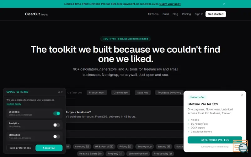 Screenshot of ClearCut Tools