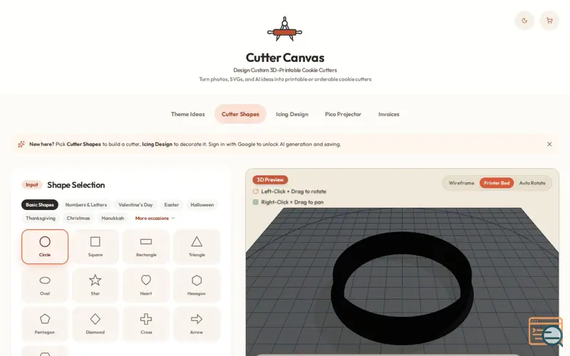 Screenshot of Cutter Canvas