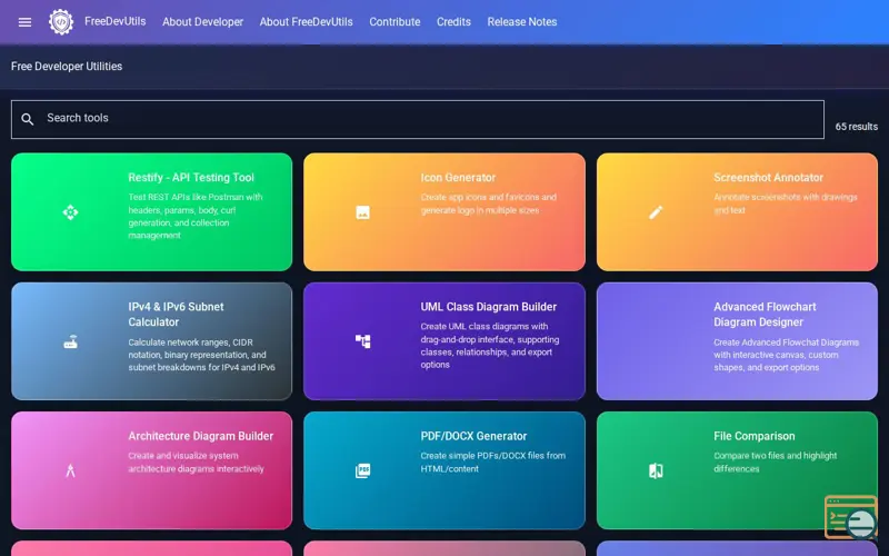 Screenshot of FreeDevUtils